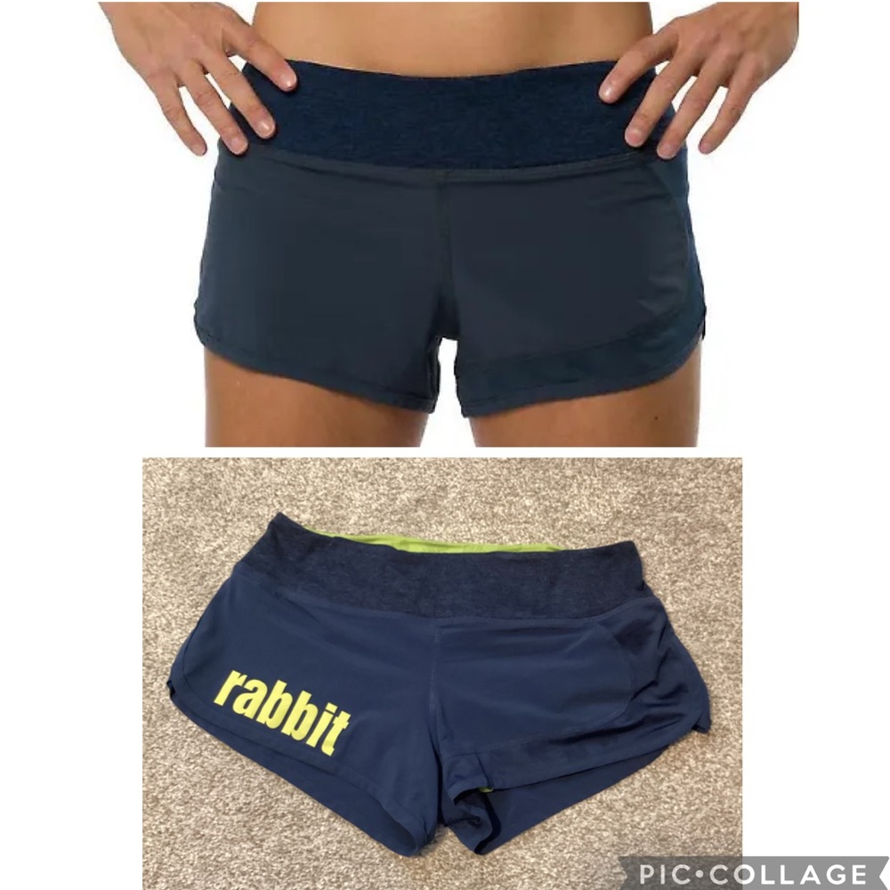 RABBIT CATCH ME IF YOU CAN 2.5" Running Shorts Size Small Women Navy Blue Lined